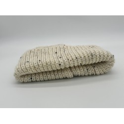 Handloomed Pure New Wool Beanie - Unisex, Cream with Fleck, Donegal Yarn